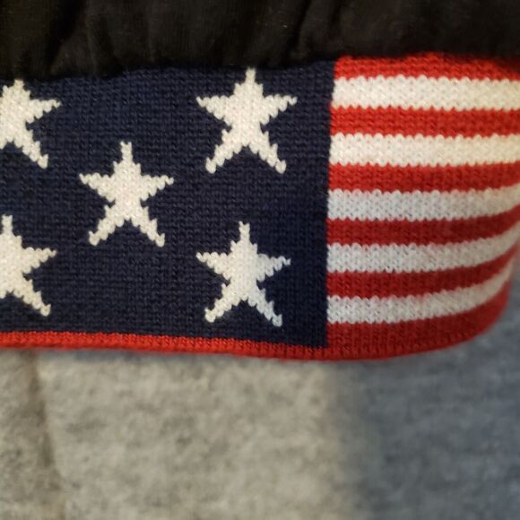 Ktoo Top Hoodie Womens Small Black Red White Stars Patriotic Sleeveless Pullover - Picture 9 of 12